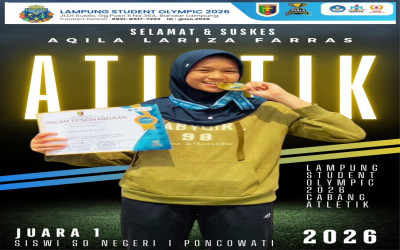 Yess!! Siswi Hebat Kembali Ukir Prestasi, AQILA LARIZA FARRAS !